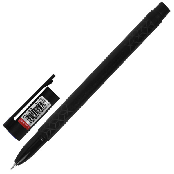 Ручка шариковая масляная BRAUBERG "BLACK PEN", СИНЯЯ, игольчатый узел 0,7 мм, линия письма 0,35 мм, 