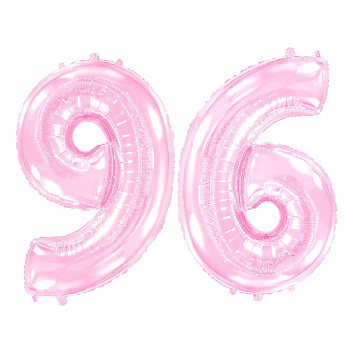 Шар (40''/102 см) Цифра, 6, Розовый, Макарунс, 1 шт. в уп.