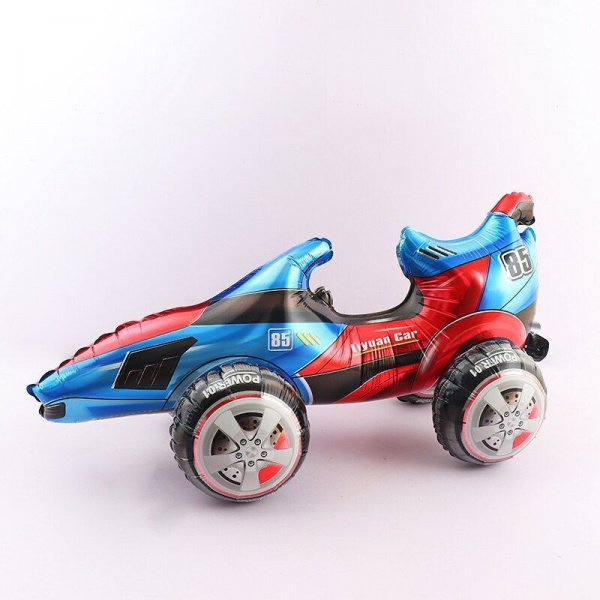 Шар (24''/61 см) Ходячая Фигура, Гоночная машинка, Синий, 1 шт.