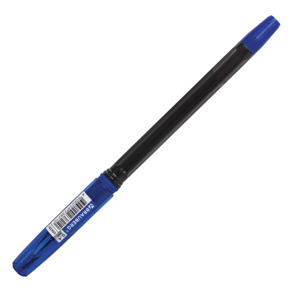 Ручка шариковая масляная с грипом BRAUBERG "i-Rite GT PRO", СИНЯЯ, корпус тонирированный черный, узе