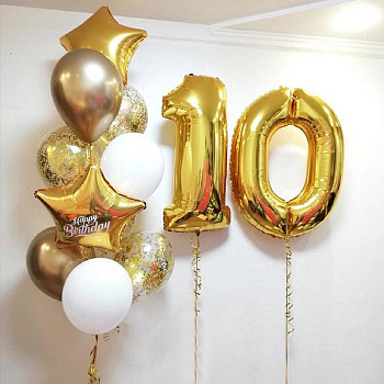 Шары на 10 лет «С Днём Рождения!»