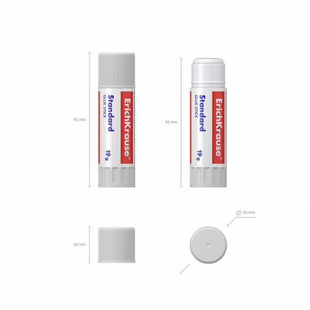 Клей-карандаш ErichKrause® Standard, 13г (в коробке-дисплее по 24 шт.)