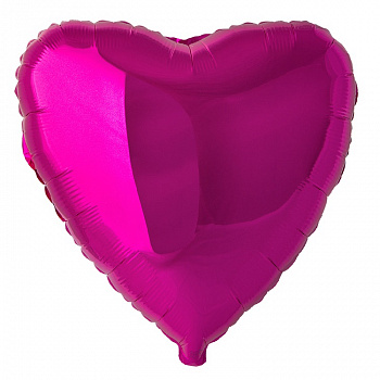 Ф Б/РИС 18" СЕРДЦЕ Металлик Fuchsia(FM)
