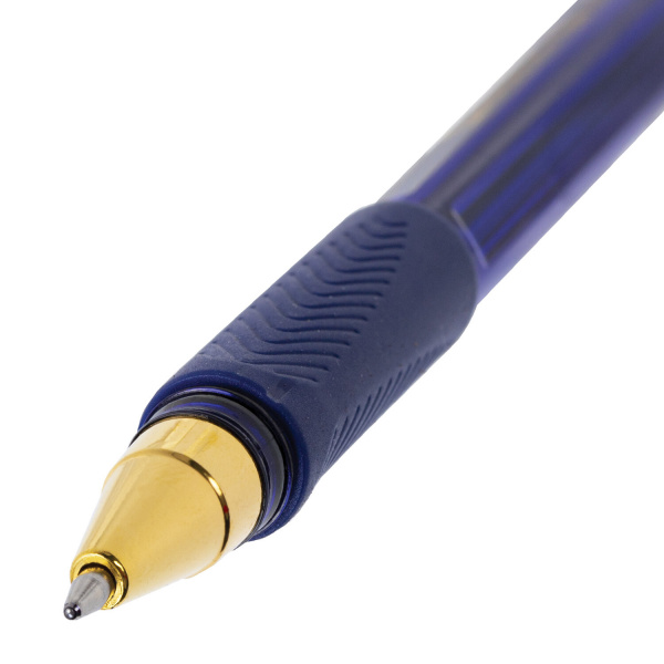 Ручка шариковая BRAUBERG BP-GT GLD BLUE, СИНЯЯ, корпус тонированный, пишущий узел 0,7 мм, линия пись