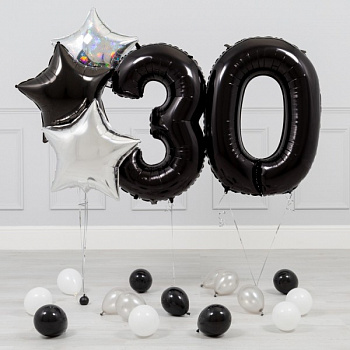 Шары на 30 лет «Строгий стиль»