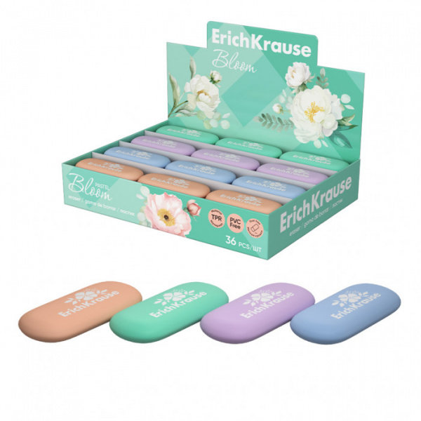 Ластик ErichKrause Pastel Bloom (в коробке по 36 шт.)