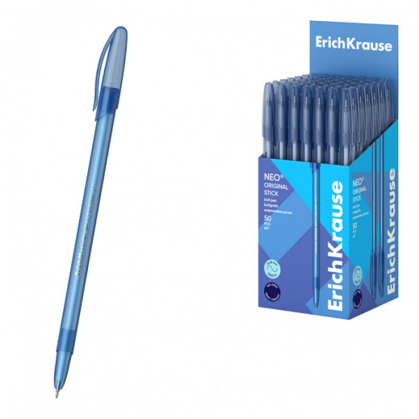 Ручка шариковая ErichKrause® Neo® Original, цвет чернил синий (в коробке по 50 шт.)