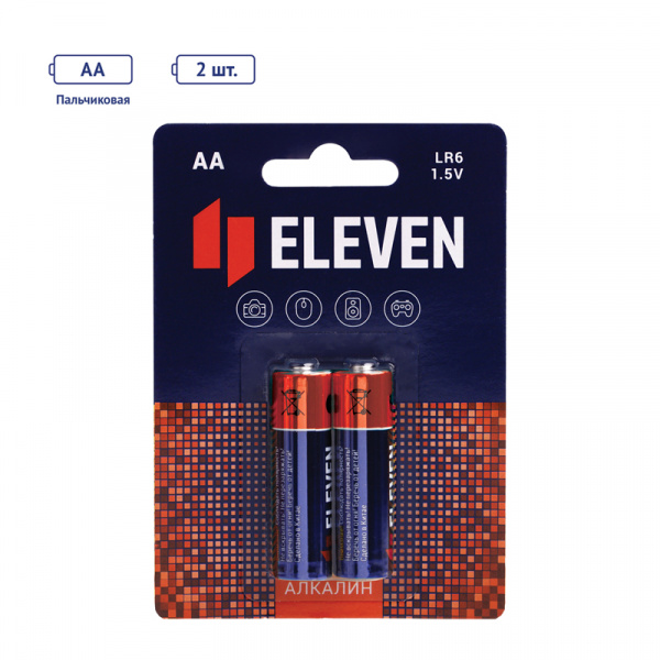 Батарейка Eleven AA (LR6) алкалиновая, BC2 301747