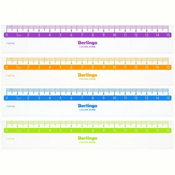 Линейка 15см Berlingo "Color Zone", прозрачная PR_30115