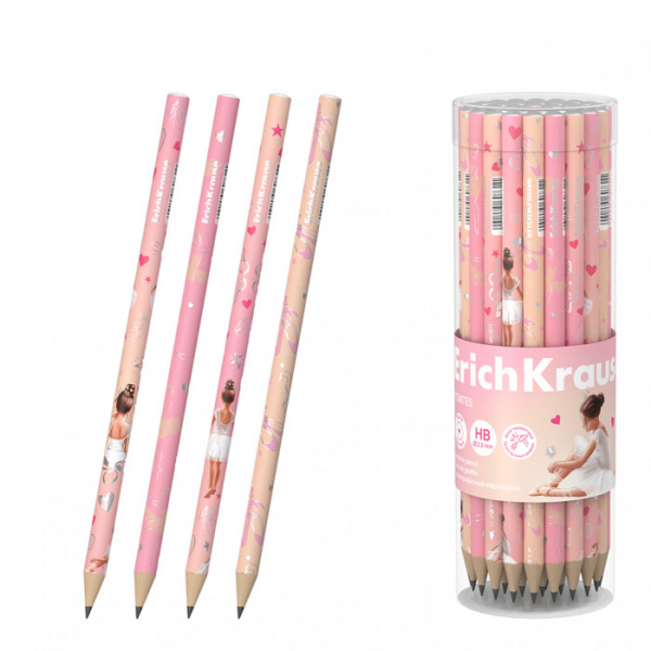 Чернографитный карандаш ErichKrause Pointes, круглый, HB (в тубусе по 42 шт.)