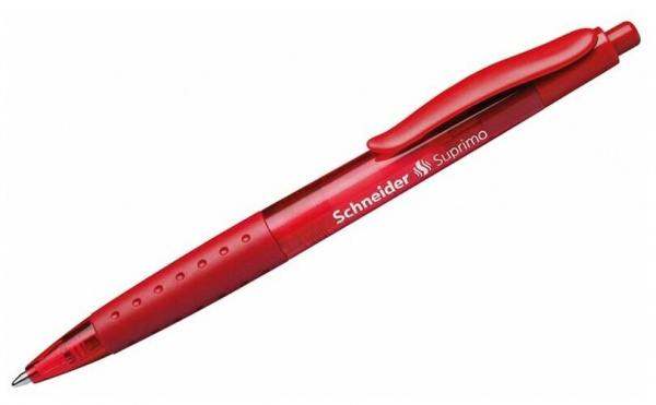 Ручка шариковая автоматическая Schneider "Suprimo" красная, 1,0мм, грип 135602