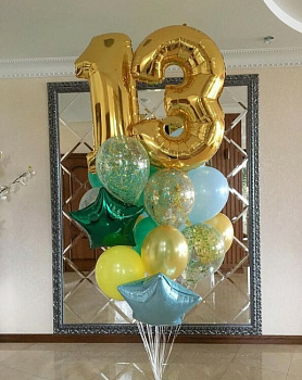 Букет в золотом цвете на 13 лет
