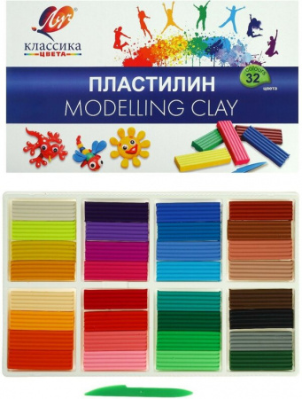 Пластилин Луч  Классика 32 цв.., стек, 640 г., 31С 2065-08