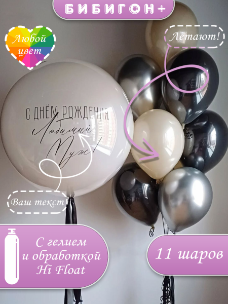 Воздушные шары с гелием с днем рождения муж