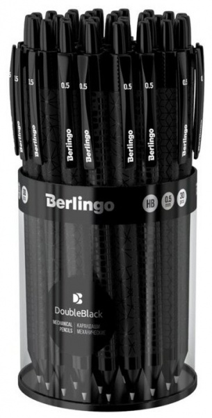 Карандаш механический Berlingo "Doubleblack" 0,5мм, с ластиком, ассорти BSk_12130