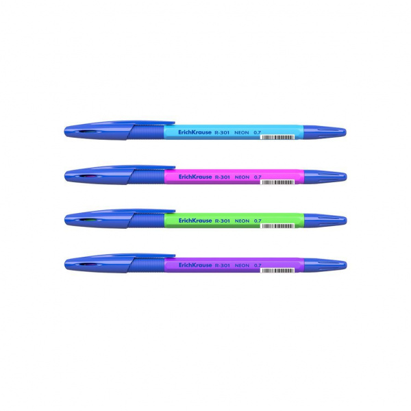 Ручка шариковая ErichKrause® R-301 Spring Stick&Grip 0.7, цвет чернил синий (коробка 50 шт.)