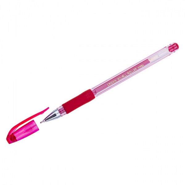 Ручка гелевая Crown "Hi-Jell Needle Grip" красная, 0,7мм, грип, игольчатый стержень, штрих-код HJR-5