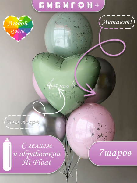 Воздушные шары с гелием и дробленым конфетти