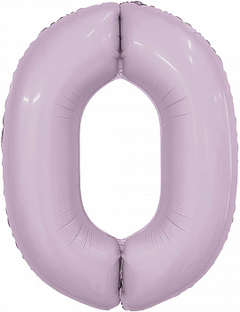 Шар (40''/102 см) Цифра, 0 Slim, Орхидея, 1 шт. в уп.