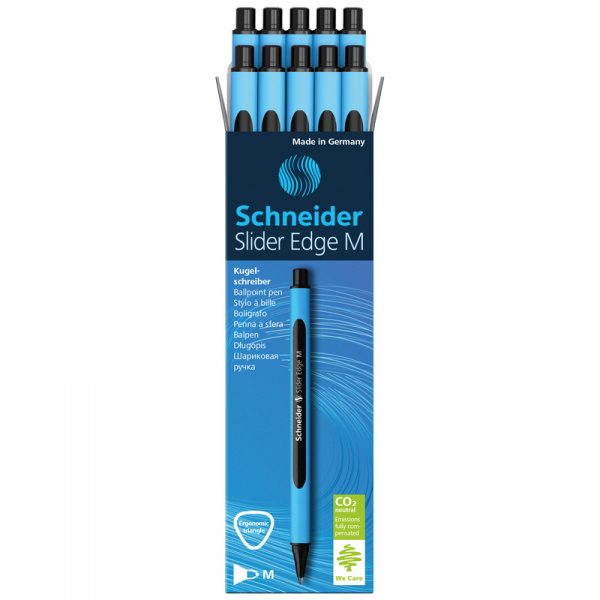 Ручка шариковая Schneider "Slider Edge M" черная, 1,0мм, трехгранная 152101