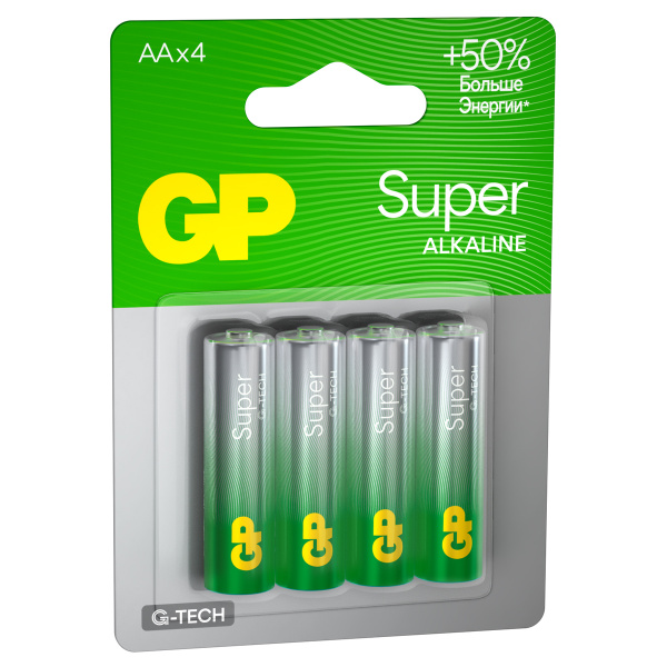 Батарейка GP Super G-Tech AA (LR6) 15A алкалиновая, BC4 GP 15AA21-2CRSBC4