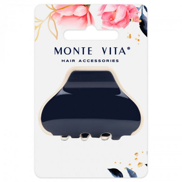 Краб для волос "Сундучок" 6 см, темно-синий, MONTE VITA, 457022