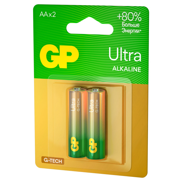 Батарейка GP Ultra G-Tech AA (LR6) 15AU алкалиновая, BC2 GP 15AUA21-2CRSBC2
