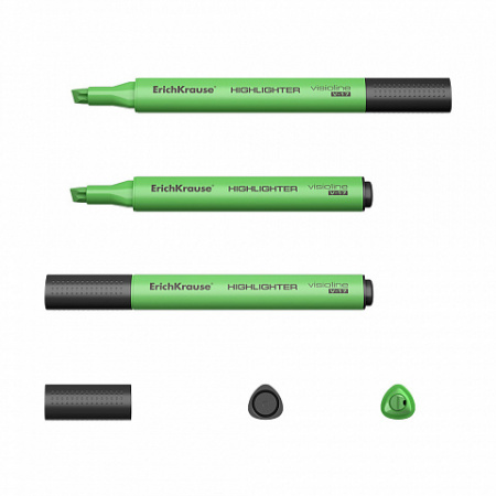 Текстмаркер ErichKrause® Visioline V-17, цвет чернил зеленый (в коробке по 12 шт.)
