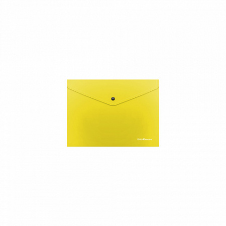 Папка-конверт на кнопке пластиковая  ErichKrause® Glossy Neon, полупрозрачная, Travel, ассорти (в па