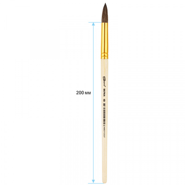 Кисть белка, ArtSpace, круглая №08, пакет, европодвес SH8_14525