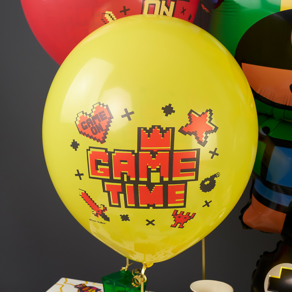 Шар (12''/30 см) Game Time, С Днем Рождения!, Ассорти, пастель 6 шт