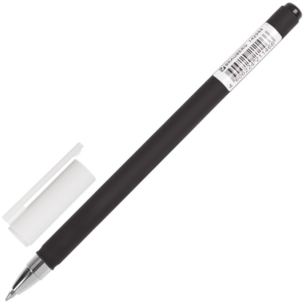 Ручка гелевая BRAUBERG "Matt Gel", ЧЕРНАЯ, корпус soft-touch,
узел 0,5 мм, линия 0,35 мм, 142944