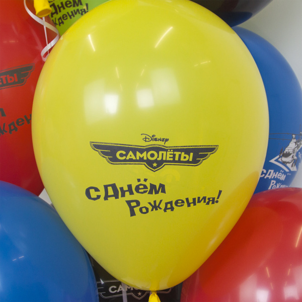 Шар (12''/30 см) Самолеты, Ассорти, пастель 6 шт