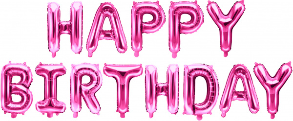 Набор шаров-букв (16''/41 см) Мини-Надпись "Happy Birthday", Розовый, 1 шт. в уп.