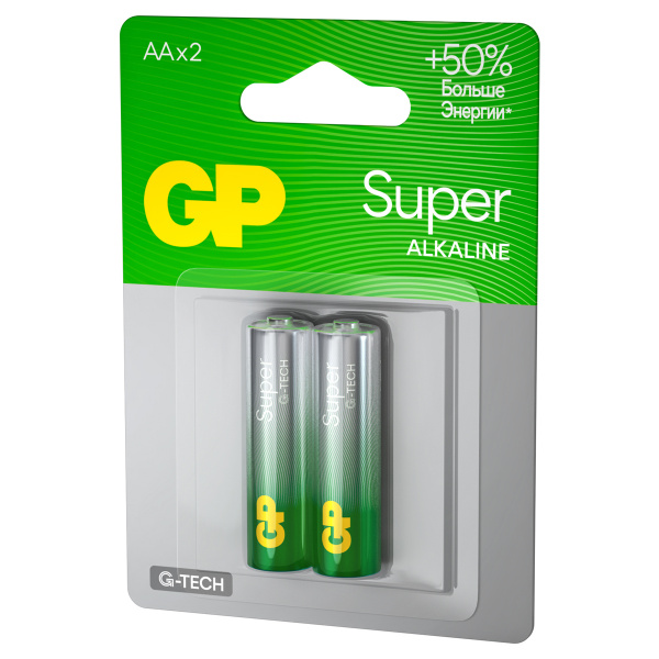Батарейка GP Super G-Tech AA (LR6) 15A алкалиновая, BC2 GP 15AA21-2CRSBC2