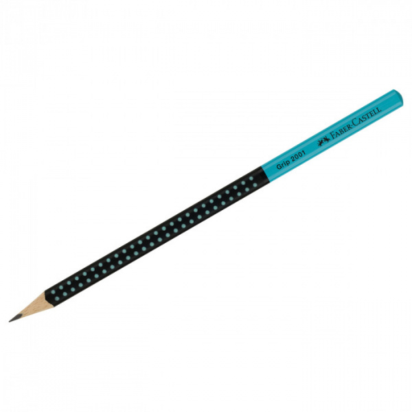 Карандаш ч/г Faber-Castell "Grip 2001 Two Tone", HВ, заточен., черный/бирюзовый 517012