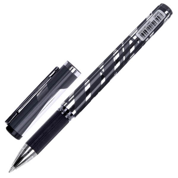 Ручка гелевая с грипом BRAUBERG "GRAPHITE VIVID", ЧЕРНАЯ, пишущий узел 0,5 мм, линия письма 0,35 мм,