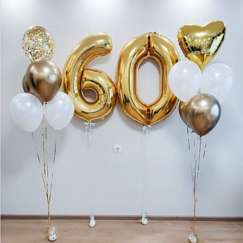 Шары на 60 лет «Золотая дата»