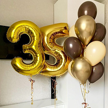 Шары на 35 лет кофейные