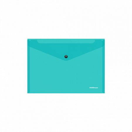Папка-конверт на кнопке пластиковая  ErichKrause® Fizzy Vivid, полупрозрачная, A4, ассорти  (в пакет