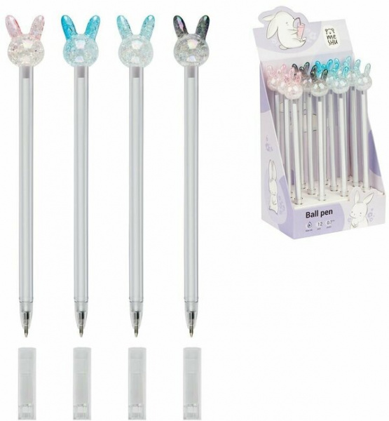 Ручка шариковая MESHU "Crystal Rabbit", синяя, 0,7мм, корпус ассорти MS_02897