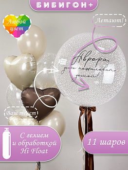 Воздушные шары с гелием и конфетти баблз какао