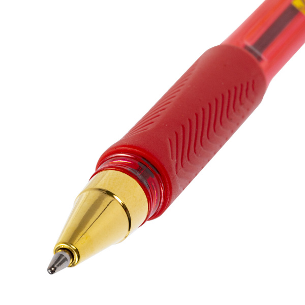 Ручка шариковая BRAUBERG BP-GT GLD RED, КРАСНАЯ, корпус тонированный, пишущий узел 0,7 мм, линия пис
