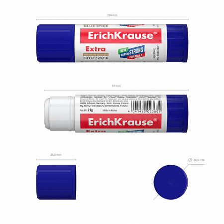 Клей-карандаш ErichKrause Extra, 8г (в коробке-дисплее по 30 шт.)