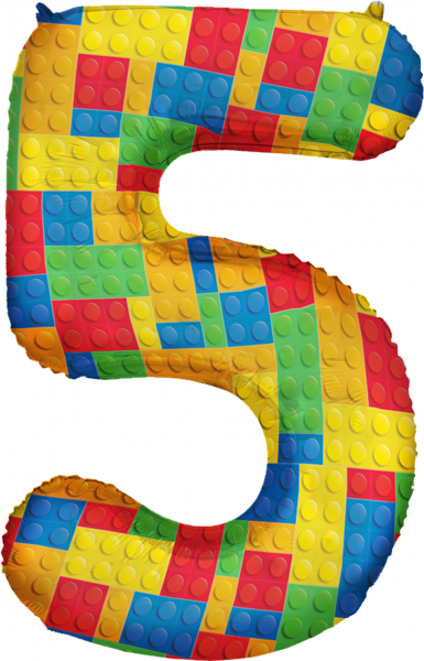 Шар (34''/86 см) Цифра, 5 Конструктор, 1 шт. в уп.