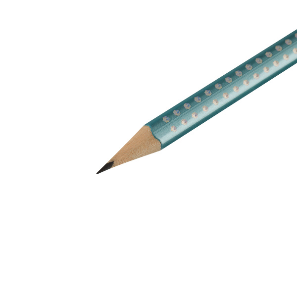 Карандаш ч/г Faber-Castell "Sparkle" В, трехгранный, заточен., голубой металлик 118262