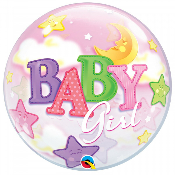 П BUBBLE 22" Луна и Звезды Девочка