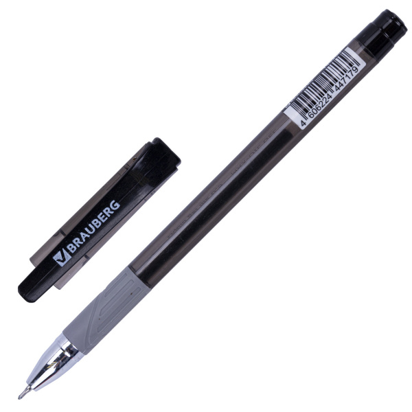 Ручка гелевая с грипом BRAUBERG "Max-Oil Gel", ЧЕРНАЯ, игольчатый узел 0,5 мм, линия письма 0,3 мм, 