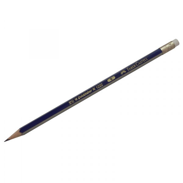 Карандаш ч/г Faber-Castell "Goldfaber 1222" B, с ластиком, заточен. 116801