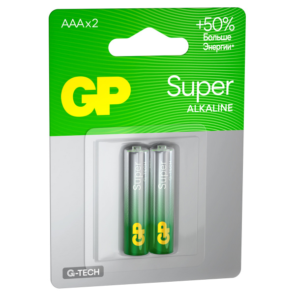 Батарейка GP Super G-Tech AAA (LR03) 24A алкалиновая, BC2 GP 24AA21-2CRSBC2